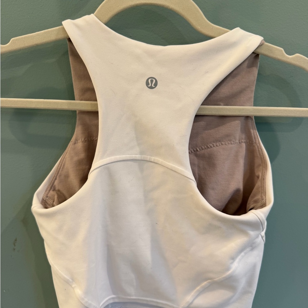 Lululemon Athletica White and Brown Tank Top